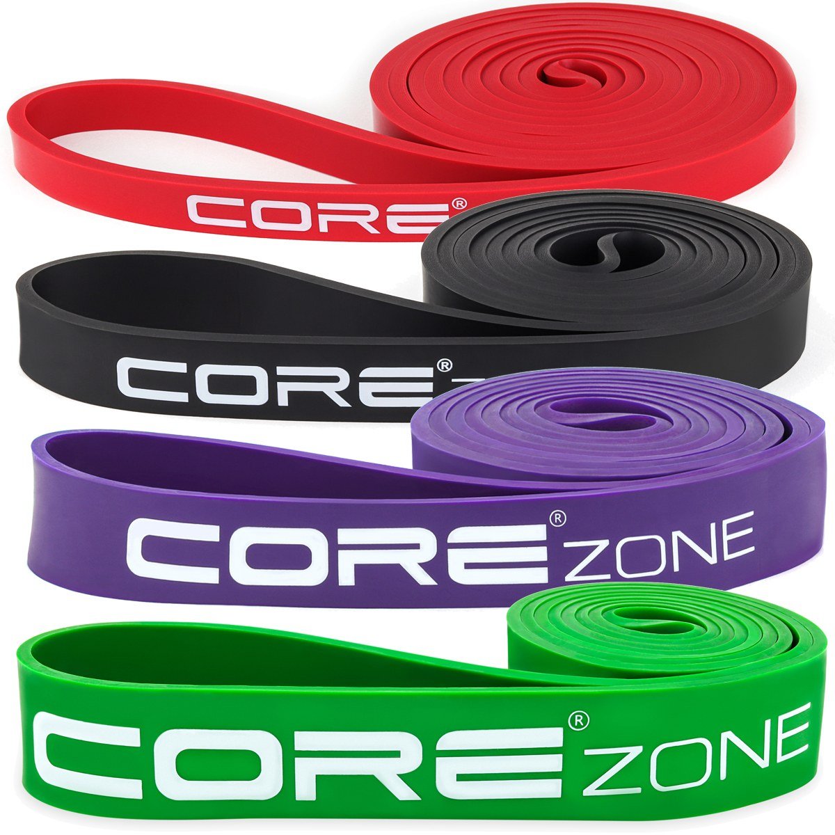 4-Level Professional Resistance Loop Bands (Moderate Level) by Corezone Sports Secondary image