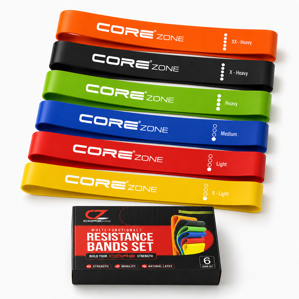 6 Levels Of Resistance Bands (Pack) CZ Main image