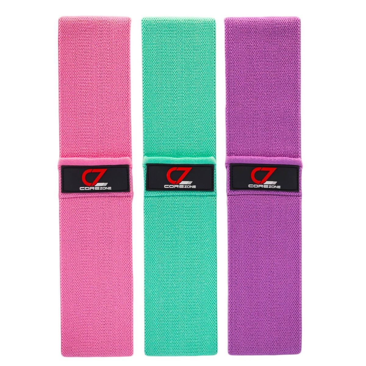 COREZONE Sports 3 Piece Fabric Resistance Band Set